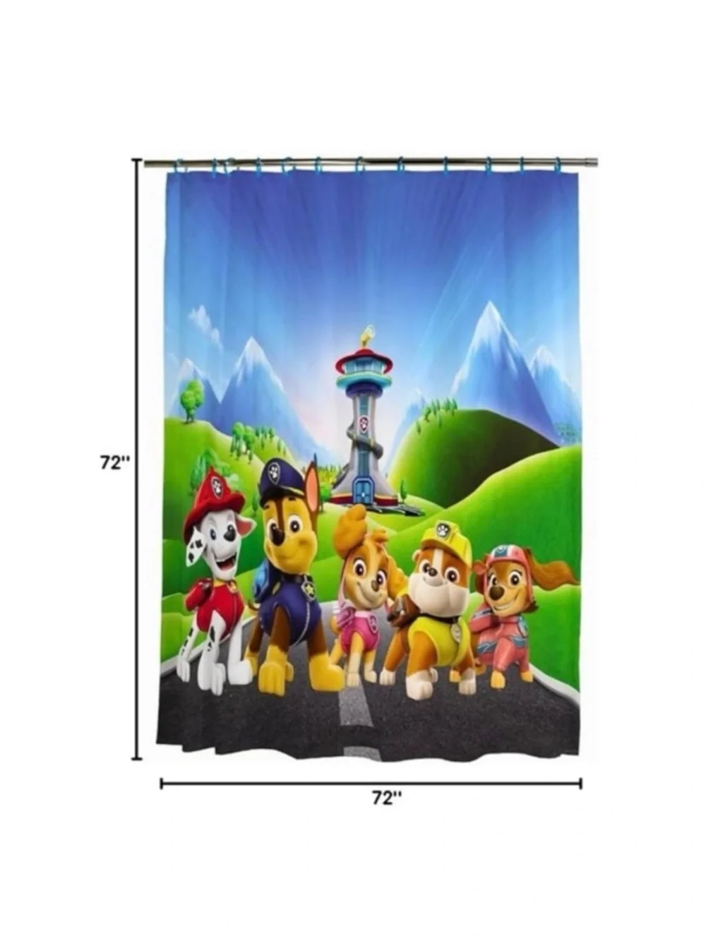 🆕 - PAW PATROL-13pc Shower Curtain & Ring Set. New in packaging